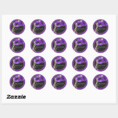 Rond Sticker Merci Masquerade Party - violet (Feuille)