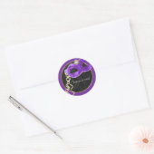 Rond Sticker Merci Masquerade Party - violet (Enveloppe)