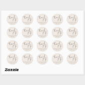 Rond Sticker Merci minimaliste Mariage moderne (Feuille)