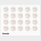 Rond Sticker Merci minimaliste Mariage moderne (Feuille)