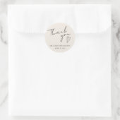 Rond Sticker Merci minimaliste Mariage moderne (Sac)