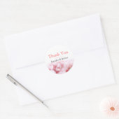 Rond Sticker Merci oeillets roses (Enveloppe)