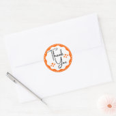 Rond Sticker Merci Orange Hearts Classic Round (Enveloppe)