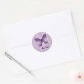 Rond Sticker Merci papillon violet (Enveloppe)