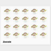 Rond Sticker Merci petit singe mignon (Feuille)