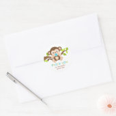 Rond Sticker Merci petit singe mignon (Enveloppe)