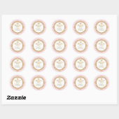 Rond Sticker Merci Princess Baby Anniversaire Faveurs (Feuille)