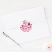 Rond Sticker Merci princesse rose (Enveloppe)