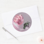 Rond Sticker Merci rose (Enveloppe)