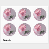 Rond Sticker Merci rose (Feuille)