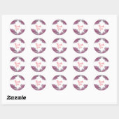 Rond Sticker Merci rose (Feuille)
