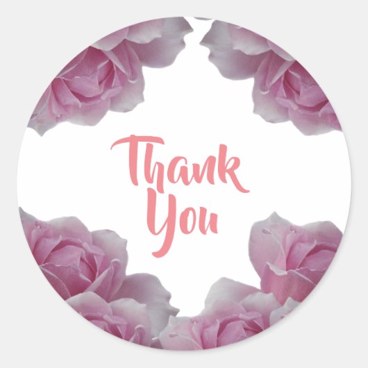 Rond Sticker Merci rose (Devant)