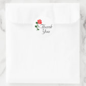 Rond Sticker Merci Rose rouge (Sac)