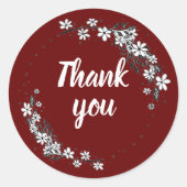 Rond Sticker Merci rouge (Devant)