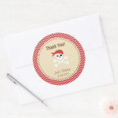 Rond Sticker Merci Rustique Pirate (Enveloppe)