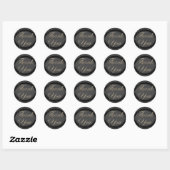 Rond Sticker Merci/Sceau (Feuille)