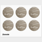 Rond Sticker Merci Taupe String (Feuille)