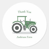 Rond Sticker Merci tracteur agricole (Devant)