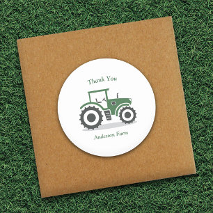 Rond Sticker Merci tracteur agricole