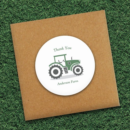Rond Sticker Merci tracteur agricole