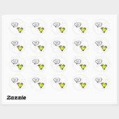 Rond Sticker Merci Tweet Oiseau (Feuille)