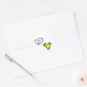 Rond Sticker Merci Tweet Oiseau (Enveloppe)
