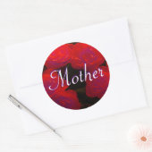 Rond Sticker Mère Rouge Roses (Enveloppe)