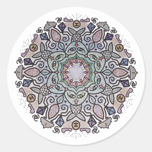 Rond Sticker Mermaid Mandala (Devant)