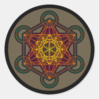 Rond sticker métatron cube mandala