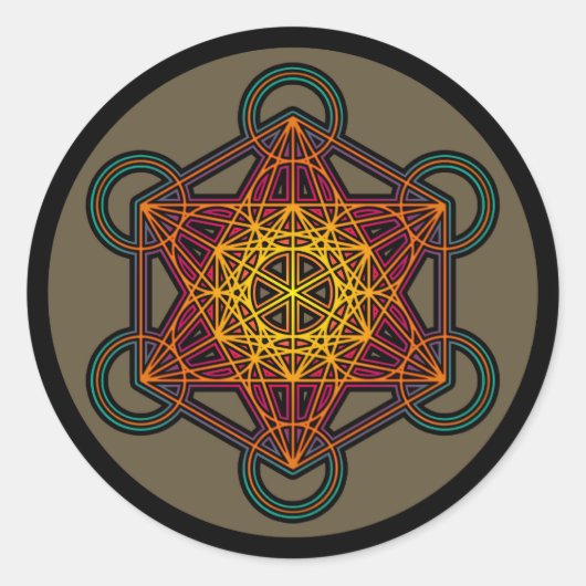 Rond sticker métatron cube mandala (Devant)