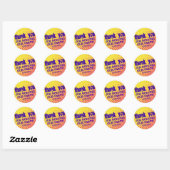 Rond Sticker mi-teint cool Party Rock Jaune et rose (Feuille)