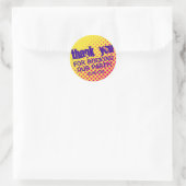Rond Sticker mi-teint cool Party Rock Jaune et rose (Sac)