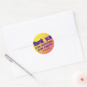 Rond Sticker mi-teint cool Party Rock Jaune et rose (Enveloppe)