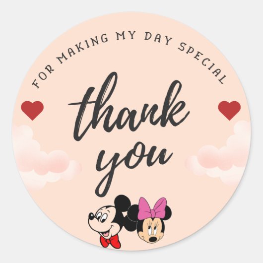 Rond Sticker Mickey Thankyou (Devant)