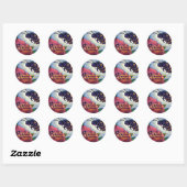 Rond Sticker Miel Bee Visite Fleurs Beekeeper Produit (Feuille)