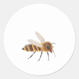 Rond Sticker mignon avec l'illustration de l'abeille