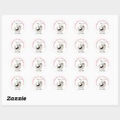 Rond Sticker mignon Sloth Valentine (Feuille)