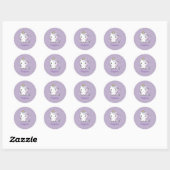 Rond Sticker mignon Unicorn violet (Feuille)