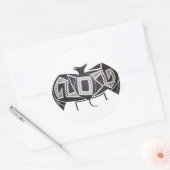 Rond Sticker Mimbres Bat (Enveloppe)