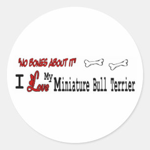 Rond Sticker Miniature Bull Terrier (I Love)