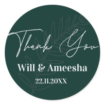 Sticker minimaliste à feuille verte