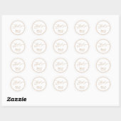 Rond Sticker minimaliste élégant Merci de script or (Feuille)