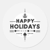 Rond Sticker minimaliste Joyeux Vacances (Devant)