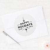 Rond Sticker minimaliste Joyeux Vacances (Enveloppe)