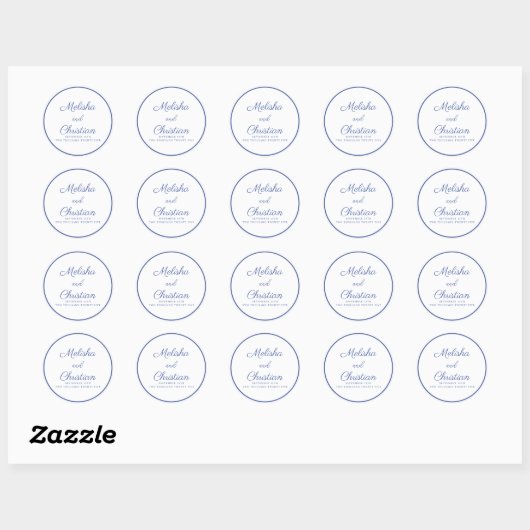 Rond Sticker minimaliste Mariage moderne (Feuille)