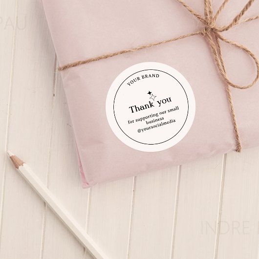 Rond Sticker minimaliste Merci d'entreprise