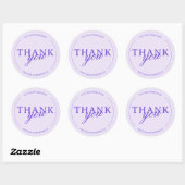 Rond Sticker minimaliste Merci lavande (Feuille)