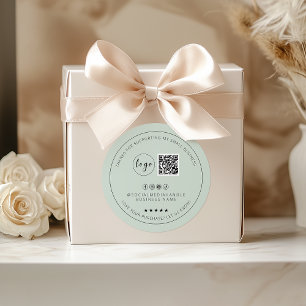 Rond Sticker minimaliste personnalisé en Merci de menth