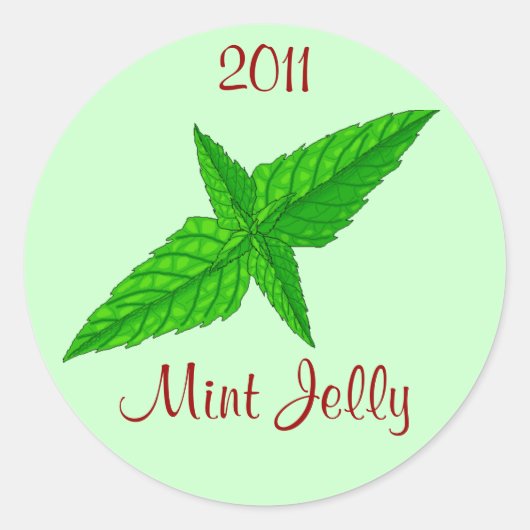 Rond Sticker Mint Jelly Jam Home Canning Jar Circles (Devant)