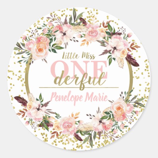 Rond Sticker Miss ONEderful (Devant)